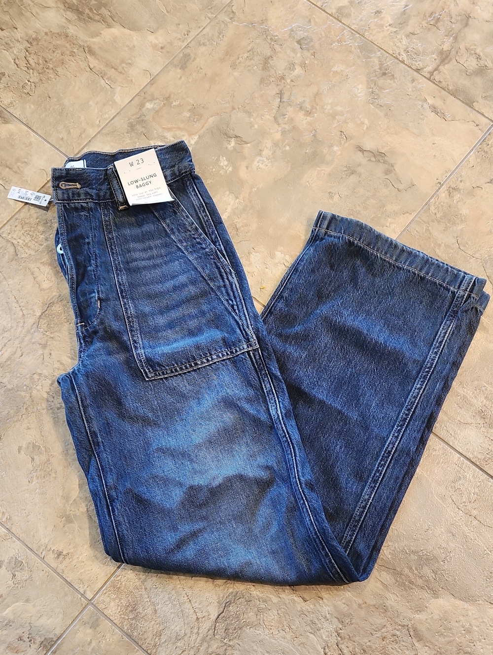 New With Tags Madewell Low-Slung Baggy Jean In Airy Denim Size 23